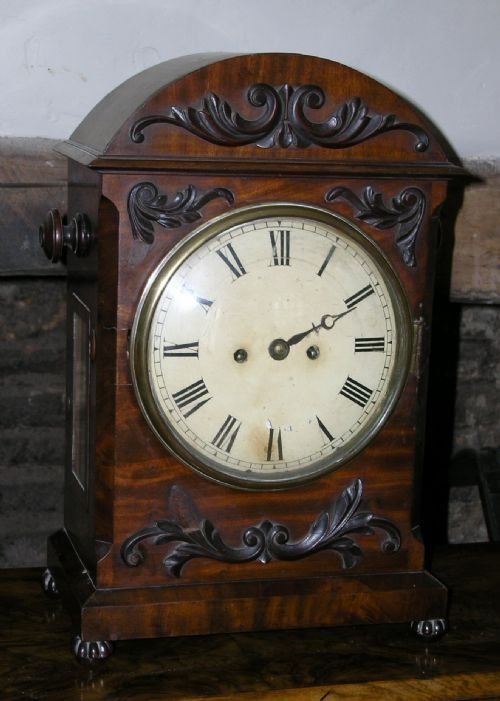 19th Cent Mahogany Twin Fusee Bracket Clock